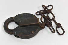 Vintage 1926 F S Hardware Company Brass Padlock with Chain