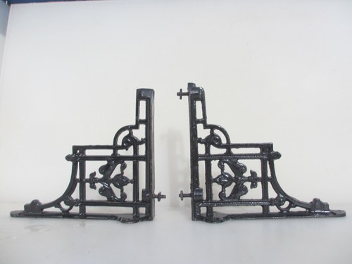 Antique Iron Cistern Shelf Brackets Holders Shelve Old Shelving Art Nouveau 8"D - Picture 7 of 11