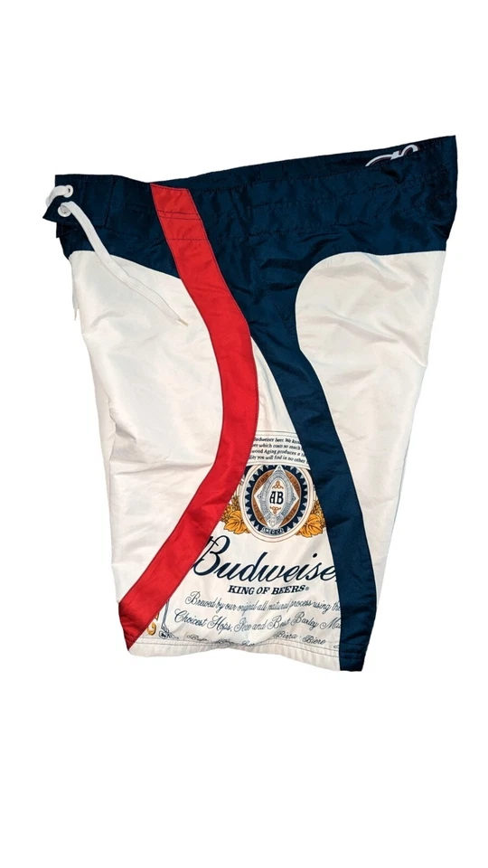 Budweiser Swim Trunks Lined  Mens 36 Beer King Of Beers Authentic Board Shorts - Image 2 of 4