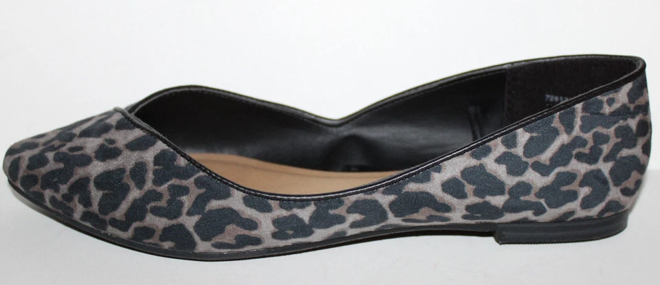 Zapatos planos de ballet Gap nuevos sin caja para mujer 8 grises negros imitación gamuza leopardo Foto 2 de 4