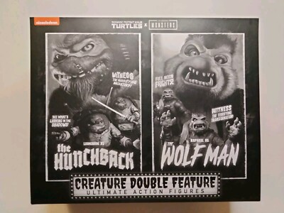 NECA 2024 TMNT Universal Monsters Double Creature Feature Hunchback+Wolfman B&W