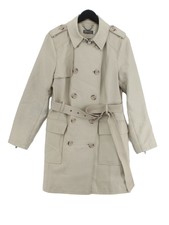 Mint Velvet Women's Coat Uk 14 Cream Cotton