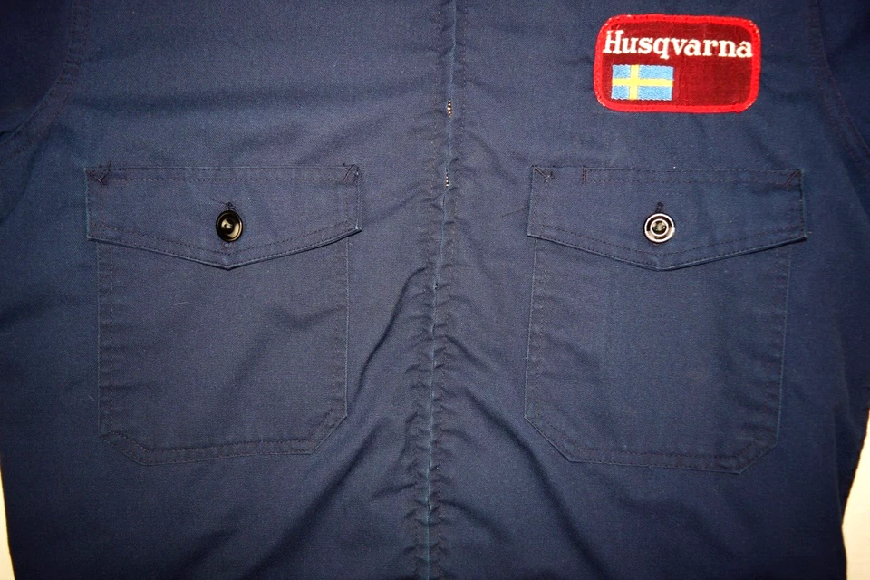 Chaqueta Husqvarna Vintage 40 Talla M Años 50 60 Bandera Sueca Parche 2 Bolsillos Mecánico Foto 4 de 4