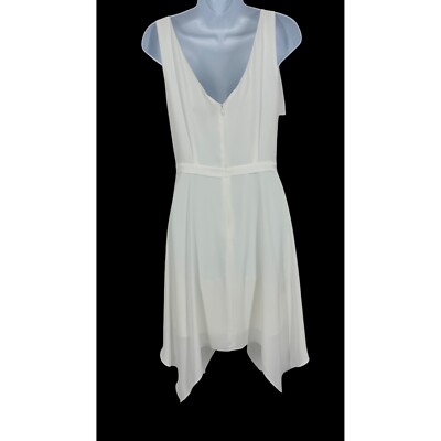 bcbg white formal dress BCBGMAXAZRIA White One Shoulder Shadow Silk Dress – Runway Catalog