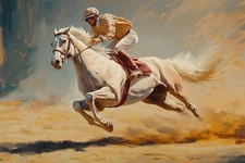 Race Horse Rider Racing Extremely Fast Equestrian Sport Poster Repro FREE S/H