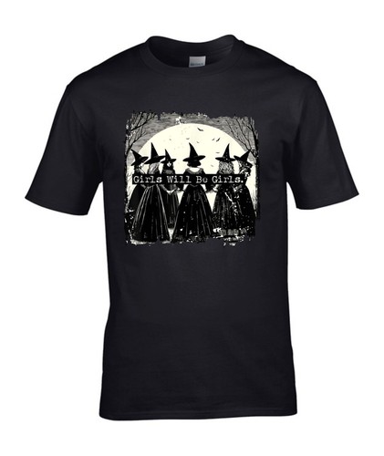 Maglietta Halloween Strega Ragazze Saranno Ragazze, Spaventosa Zucca Pennywise Chucky Top - Foto 3 di 7