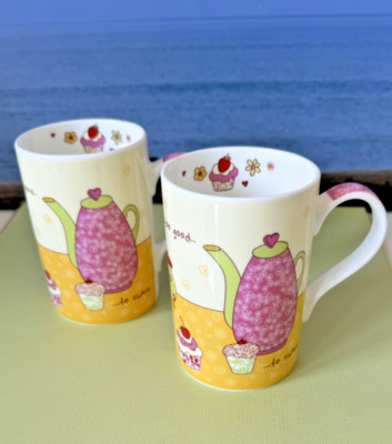Rayware Keramiktassen buntes Tee & Kuchen Design - einige Kuchen sind zu gut R2