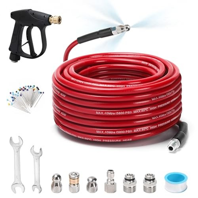 #ad Sewer Jetter Kit for Pressure Washer 100 FT Drain Cleaner Hose with Power $82.78