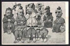 CPA La Nouvelle Eglise, Notre Saint Petit Pere et ses Cardinaux, Politiker als  