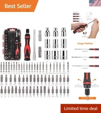Versatile 73-Piece Ratcheting Wrench & Screwdriver Set for Home and Electronics