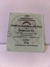 Hearts v Hibs Ticket 21/8/1993