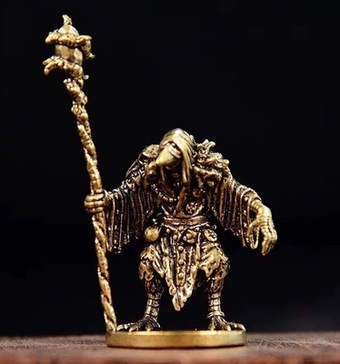 Brass Copper Wizard Birdman Animal Figurine Mini Statue Desk Home Decoration Toy