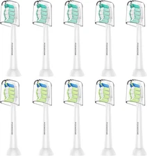 Replacement Toothbrush Heads Compatible with 1 Count (Pack of 10), White 