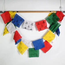 Multicolor Hand Block Printed Tibetan Prayer Flags Made in Nepal