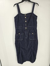 New American Eagle AE Dress Womens Denim Jumper Midi A Line Blue  Sz XL