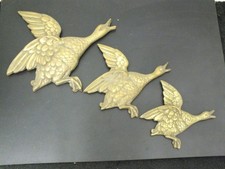 SET 3 VINTAGE BRASS FLYING GEESE / DUCKS BY GEORGE JOHNSON ENGLAND