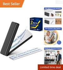 2 Pack Neodymium Bar Magnets 40x10x5mm with Strong Adhesive for Versatile Use