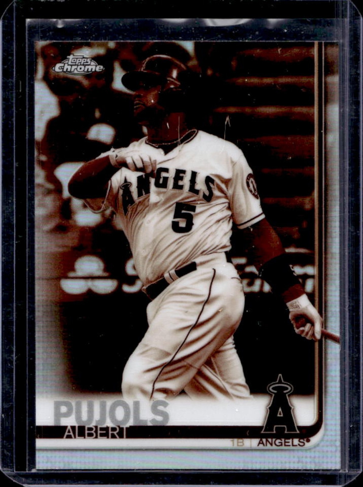 2019 Topps Chrome Albert Pujols Sepia Refractor #27 Angels