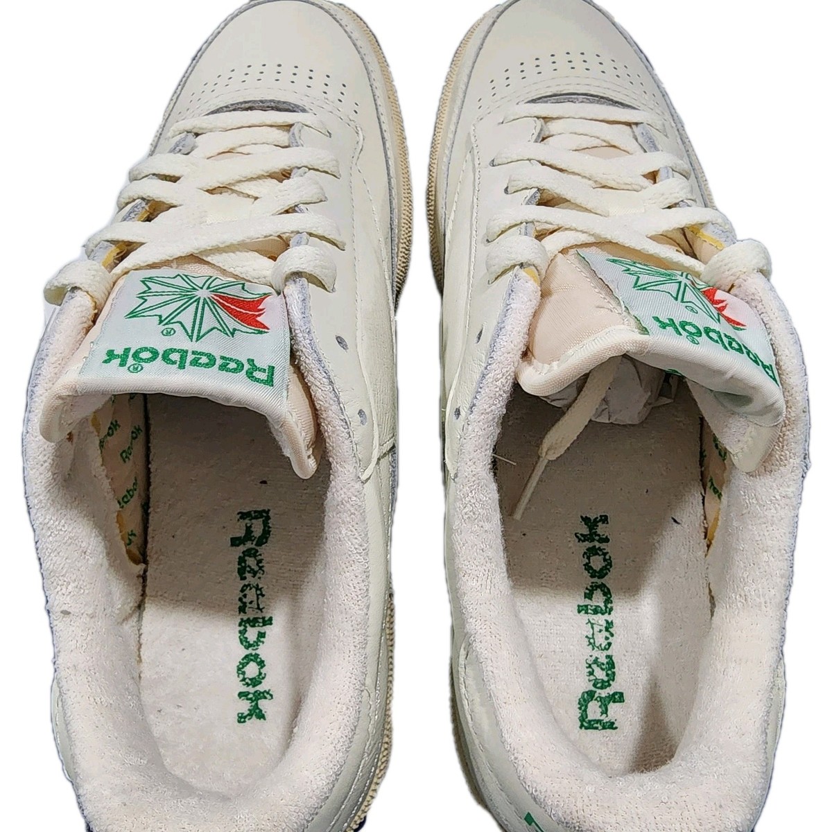 Reebok Club C 85 Vintage Unisex Top-Chalk PaperWhite Green Shoes