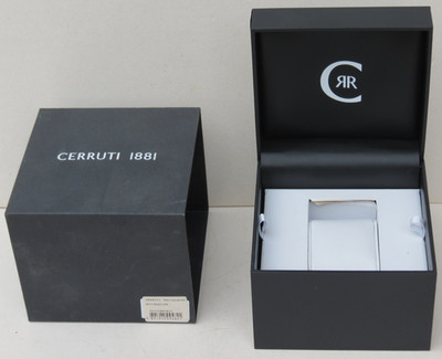 schwarze Uhrenbox (leer) Herrenarmbanduhr von Cerruti 1881 mit Umverpackung