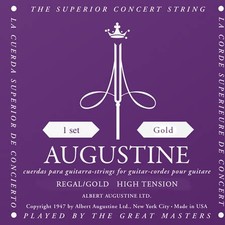 Regal/Gold - High Tension Nylon Guitar Strings 1 Set of All 6 Strings Augustine