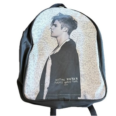 justin bieber louis vuitton backpack Vintage Justin Bieber 2017 World Tour Backpack Bookbag Bag ExcelCondition  17x12
