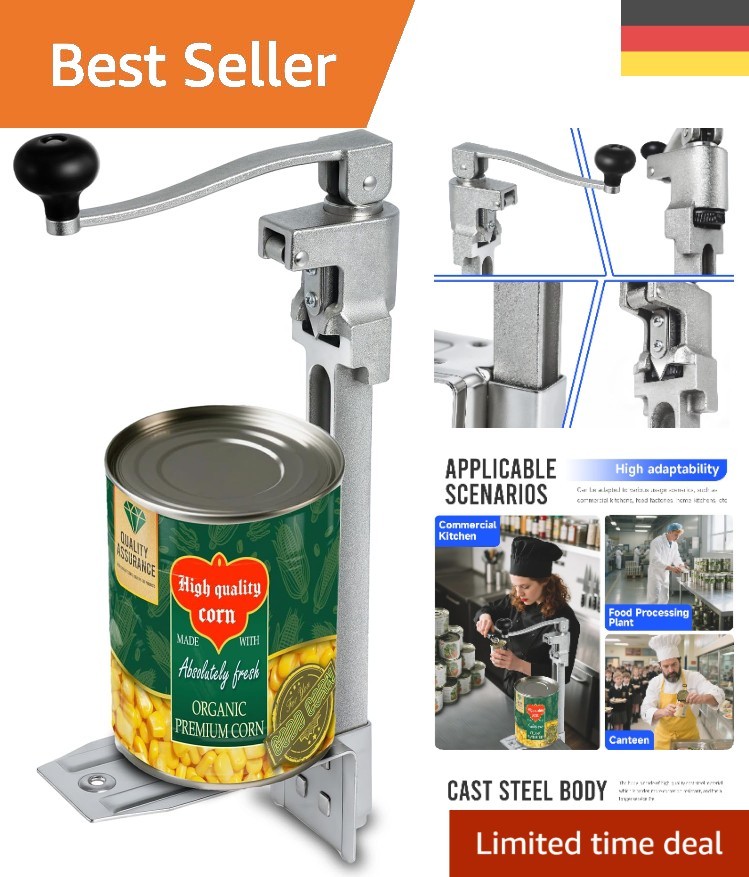 Effizienter 20" Dosenöffner für große Dosen, Edelstahl mit Gussstahl-Basis
