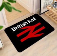 British Railways Train  Rail BR Print door Floor Mat Non Slip Area Rug 40x60cm