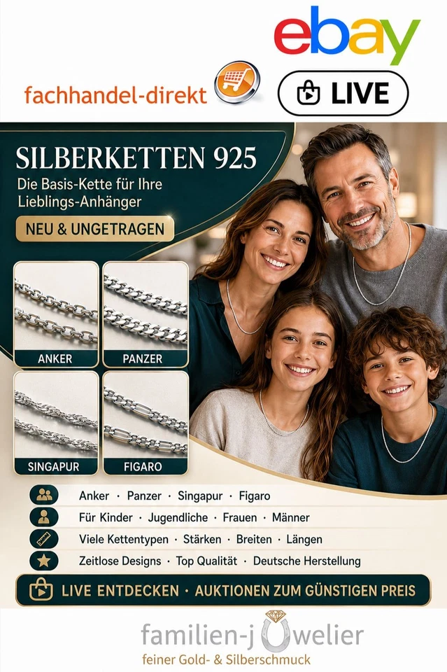 Neue ECHT SILBER 925 KETTEN Live Auswahl Collier Halsketten für Anhänger
