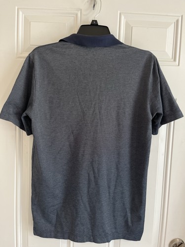 Theory Standard Men’s S Shirt Polo Cotton Pique Knit Pin Dot Gray Short Sleeve - Picture 5 of 8