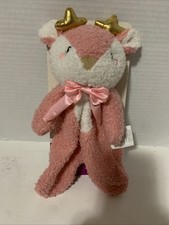 Parents Choice Pink Baby Reindeer Shepra Lovey Security Blanket 11"