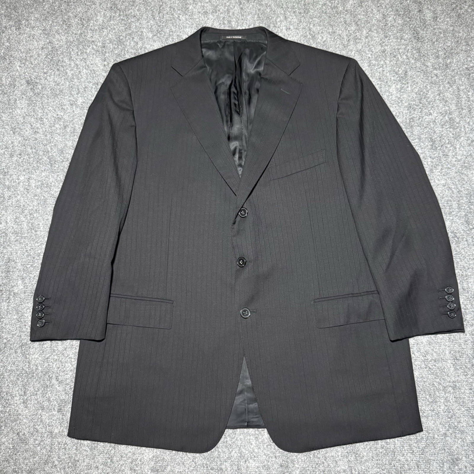 Ermenegildo Zegna Su Misura Black Blazer Men's 56C/46R 100% Wool W/Rayon Lining