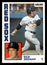 Rich Gedman 1984 O-Pee-Chee #296 Boston Red Sox Vintage Baseball *191
