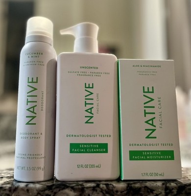 3X Native bundle, deodorant, and facial care