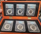 2022 ANACS MORGAN & PEACE FIJI REVERSE PROOF (RP70DCAM) DOLLAR 6 COIN BOXED SET