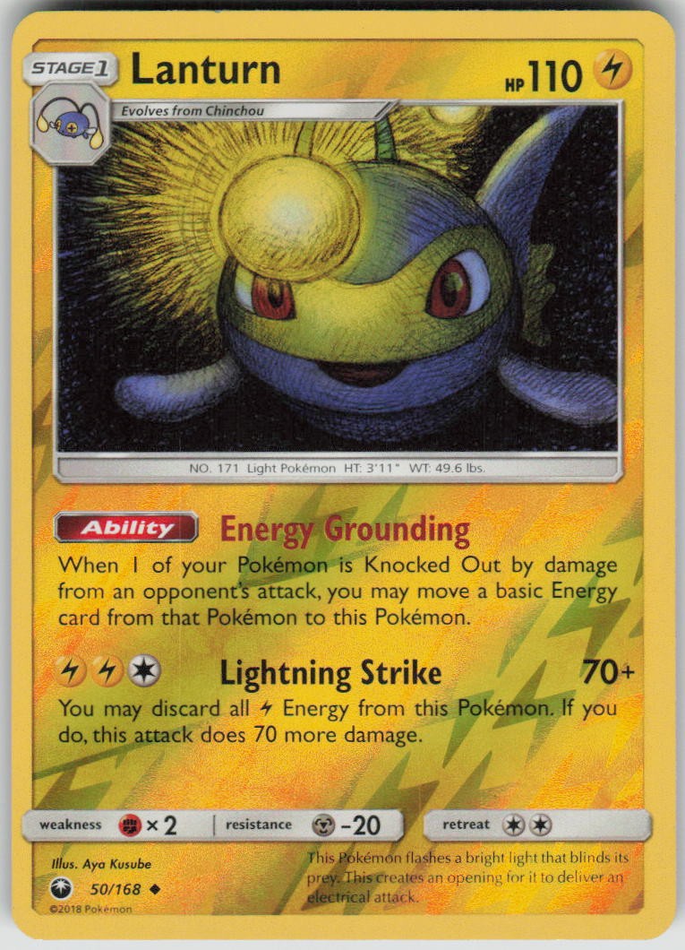 Pokemon Lanturn Reverse Holo Uncommon SM - Celestial Storm 50/168 NM