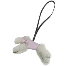 Hermes Buddy Charm Dog Motif Bag Charm Leather Pink Brown Ladies Used