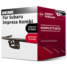 Anhängerkupplung abnehmbar + E-Satz 13pol universell für Impreza Kombi 92- neu