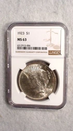1923 P Peace Dollar NGC MS63 UNCIRCULATED $1 Coin BUY IT NOW!
