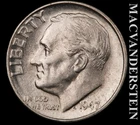 1947-D Silver Roosevelt Dime - Scarce  Better Date  No Reserve  #K1157