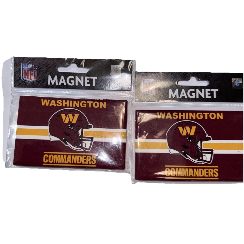 TWO WASHINGTON COMMANDERS, 2.5" X 3.5" METAL MAGNETS FROM WINCRAFT - Image 2 of 4