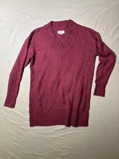 LOFT Outlet Red Women's Pullover Sweater V-Neck Long Sleeve XS