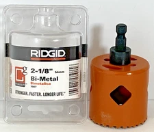 Ridgid BI-Metal 2-1/8" 54mm Hole Saw Bimetalica 7007 Drill Attachment