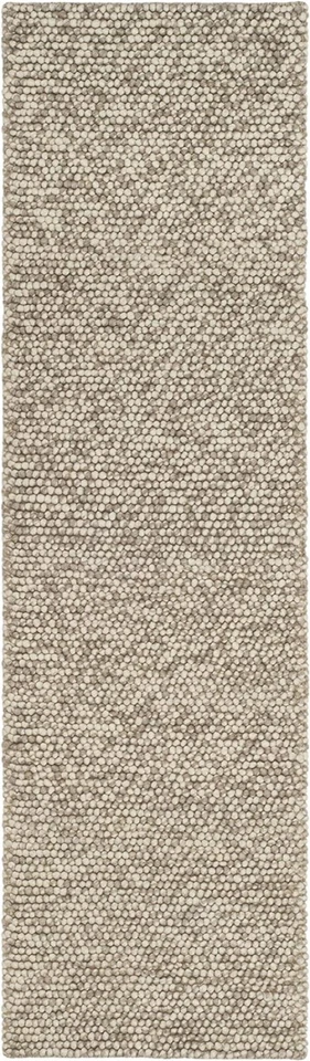 Natura Collection Runner Rug - 2'3" x 8', Beige, Handmade Wool Blend, Texture... - Image 4 of 4