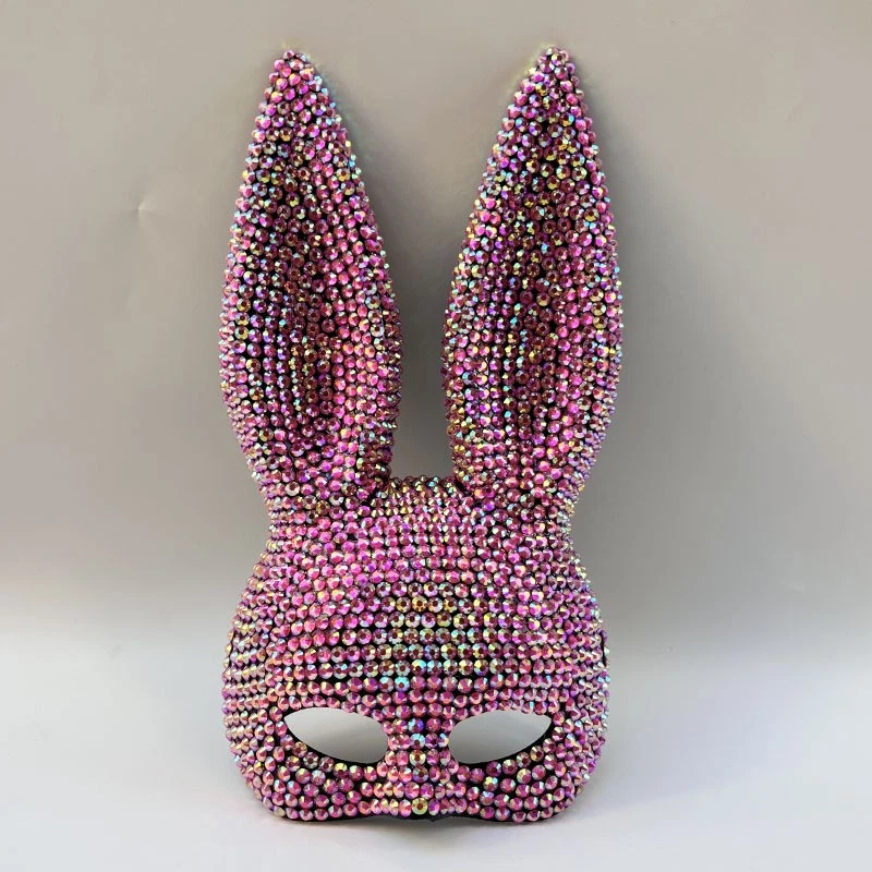 Hot Unisex Makeup Ball Shining Rabbit Mask Performance Props Show Party Prom - Image 4 of 4