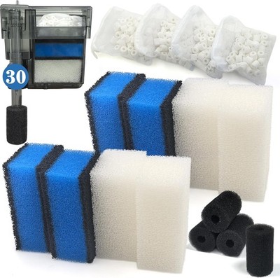 4 Sets of Upgraded Three-Stage Filtration Tank Filter for AquaClear 30 Power ...