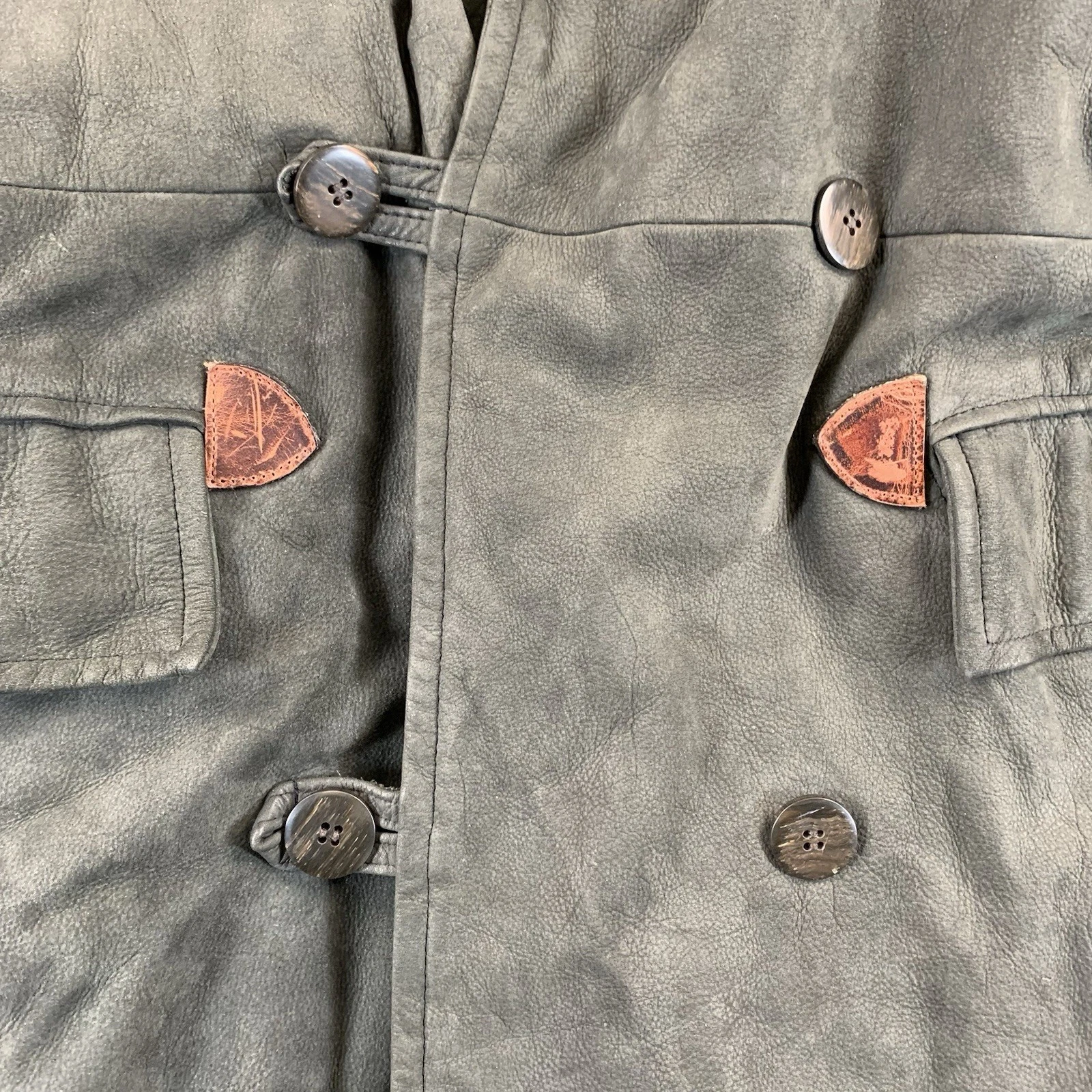 Rare LONE PINE American Made Barnstormer Leather Jacket, Wool Shawl Collar 42 - product detail image 3