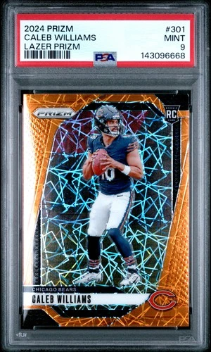 2024 PANINI PRIZM LAZER PRIZM #301 CALEB WILLIAMS ROOKIE RC PSA 9
