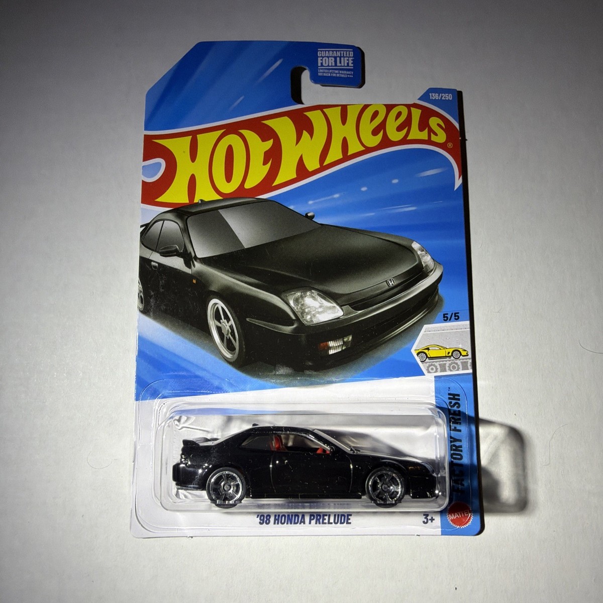Hot Wheels 98 Honda Prelude Black Factory Fresh 1:64 Diecast Car