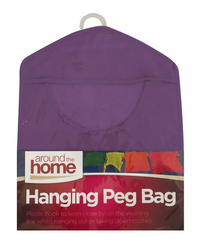 HANGING PEG BAG FABRIC PEGS HANGING STORAGE BAG BASKET CLOTHES LINE RANDOM COLOR